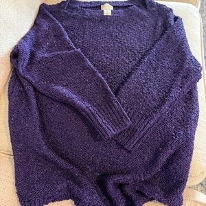 ❤️3 for!❤️ Chico's Deep Purple Crew Neck Sweater